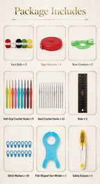 Complete Crochet Kit – 58 Pieces