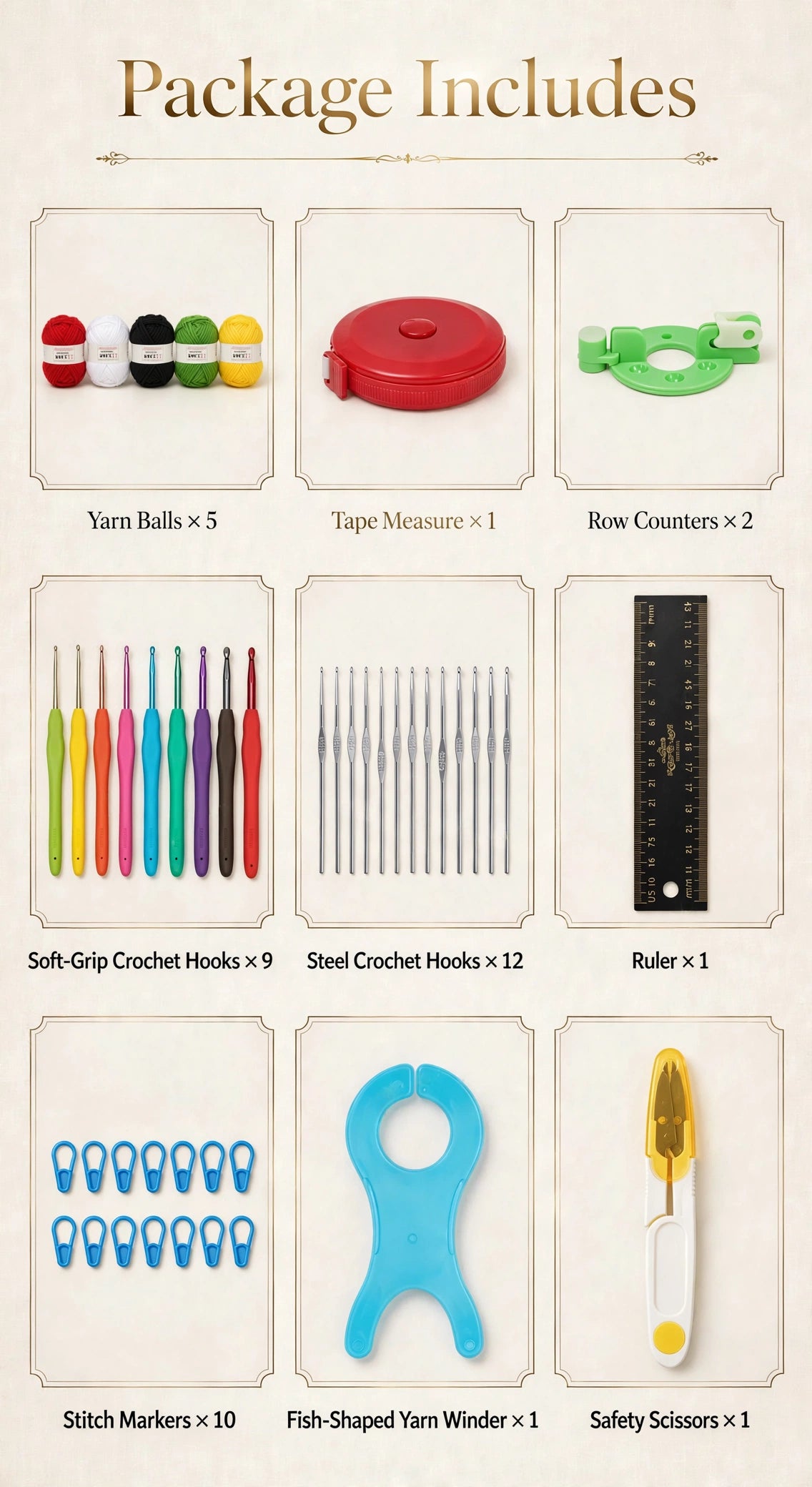 Complete Crochet Kit – 58 Pieces